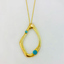 Load image into Gallery viewer, Larimar AAA 14k Gold Vermeil Necklace &quot; l&#39;incontro&quot; Larimar AAA 14k Gold Vermeil Necklace &quot; l&#39;incontro&quot; freeshipping - WP Diseño Exclusivo de Joyas
