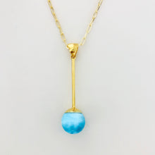 Load image into Gallery viewer, Larimar AAA 14k Gold Vermeil Necklace &quot;Sucettes Bleue&quot; Larimar AAA 14k Gold Vermeil Necklace &quot;Sucettes Bleue&quot; freeshipping - WP Diseño Exclusivo de Joyas
