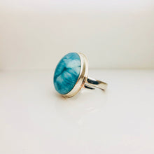 Charger l&#39;image dans la galerie, Larimar 925 Sterling Silver Ring &quot;Le Cercle&quot; Larimar 925 Sterling Silver Ring &quot;Le Cercle&quot; freeshipping - WP Diseño Exclusivo de Joyas
