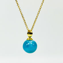 Load image into Gallery viewer, Larimar AAA 14k Gold Vermeil Necklace &quot;Sky Buttlerfly&quot;
