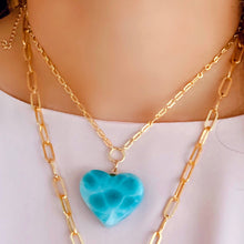 Charger l&#39;image dans la galerie, Larimar AAA 14k Gold Vermeil Necklace &quot;L&#39;amour&quot; Larimar AAA 14k Gold Vermeil Necklace &quot;L&#39;amour&quot; freeshipping - WP Diseño Exclusivo de Joyas
