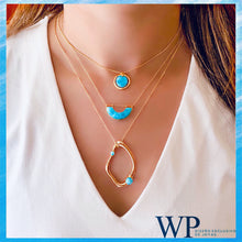 Load image into Gallery viewer, Larimar AAA 14k Gold Vermeil Necklace &quot; l&#39;incontro&quot; Larimar AAA 14k Gold Vermeil Necklace &quot; l&#39;incontro&quot; freeshipping - WP Diseño Exclusivo de Joyas
