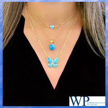 Charger l&#39;image dans la galerie, Larimar AAA 14k Gold Vermeil Necklace &quot;Sky Buttlerfly&quot; Larimar AAA 14k Gold Vermeil Necklace &quot;Sky Buttlerfly&quot; freeshipping - WP Diseño Exclusivo de Joyas
