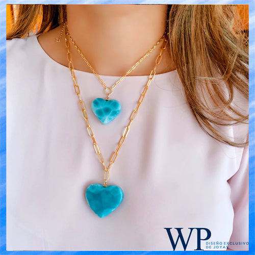 Larimar AAA 14k Gold Vermeil Necklace 