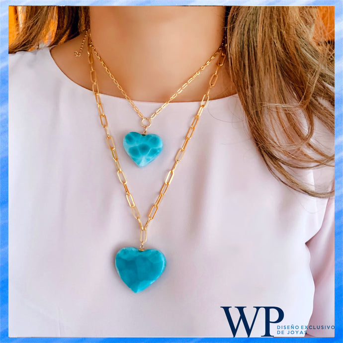 Larimar AAA 14k Gold Vermeil Necklace 