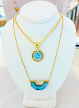 Charger l&#39;image dans la galerie, Larimar AAA 14k Gold Vermeil Necklace &quot; l&#39;incontro&quot; Larimar AAA 14k Gold Vermeil Necklace &quot; l&#39;incontro&quot; freeshipping - WP Diseño Exclusivo de Joyas
